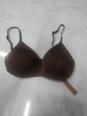 SKIMS Push Up Bra Womens 32D Cocoa Brown Padded Underwire Everyday Bra. WL10